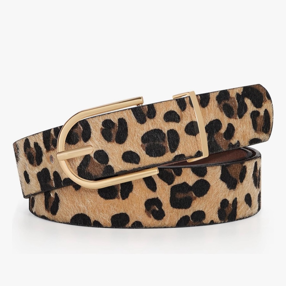 NWOT leopard faux leather belt